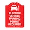 Signmission Electric Vehicle Parking Permit Required With Electric Car Graphic, A-DES-RW-1824-24114 A-DES-RW-1824-24114 - alternate 1